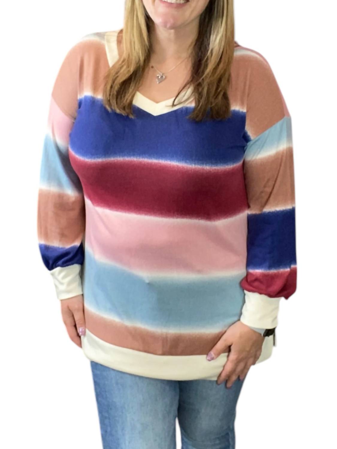 Honeyme - Off Shoulder Stripe Tee