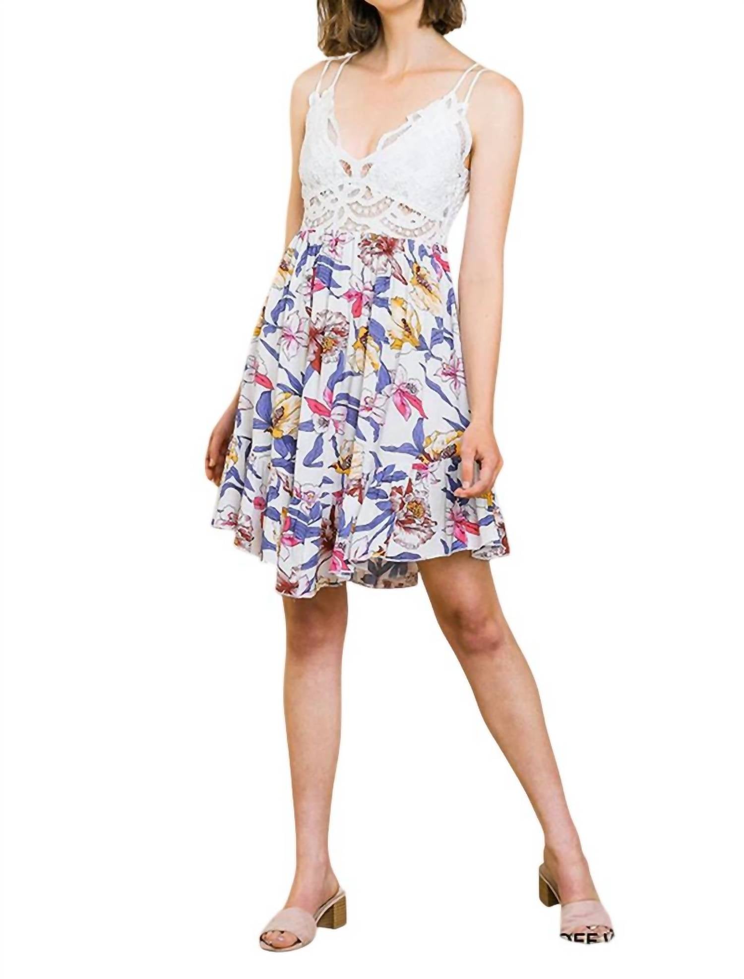 Umgee - Lace Babydoll Ruffle Dress