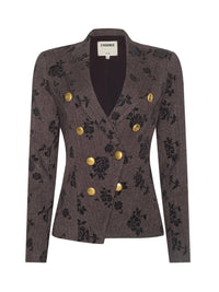 L'Agence - Bethany Flocked Herringbone Blazer
