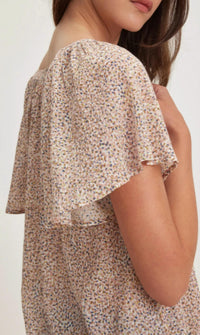 Velvet By Graham & Spencer - Park Printed Crinkle Cotton Gauze Top