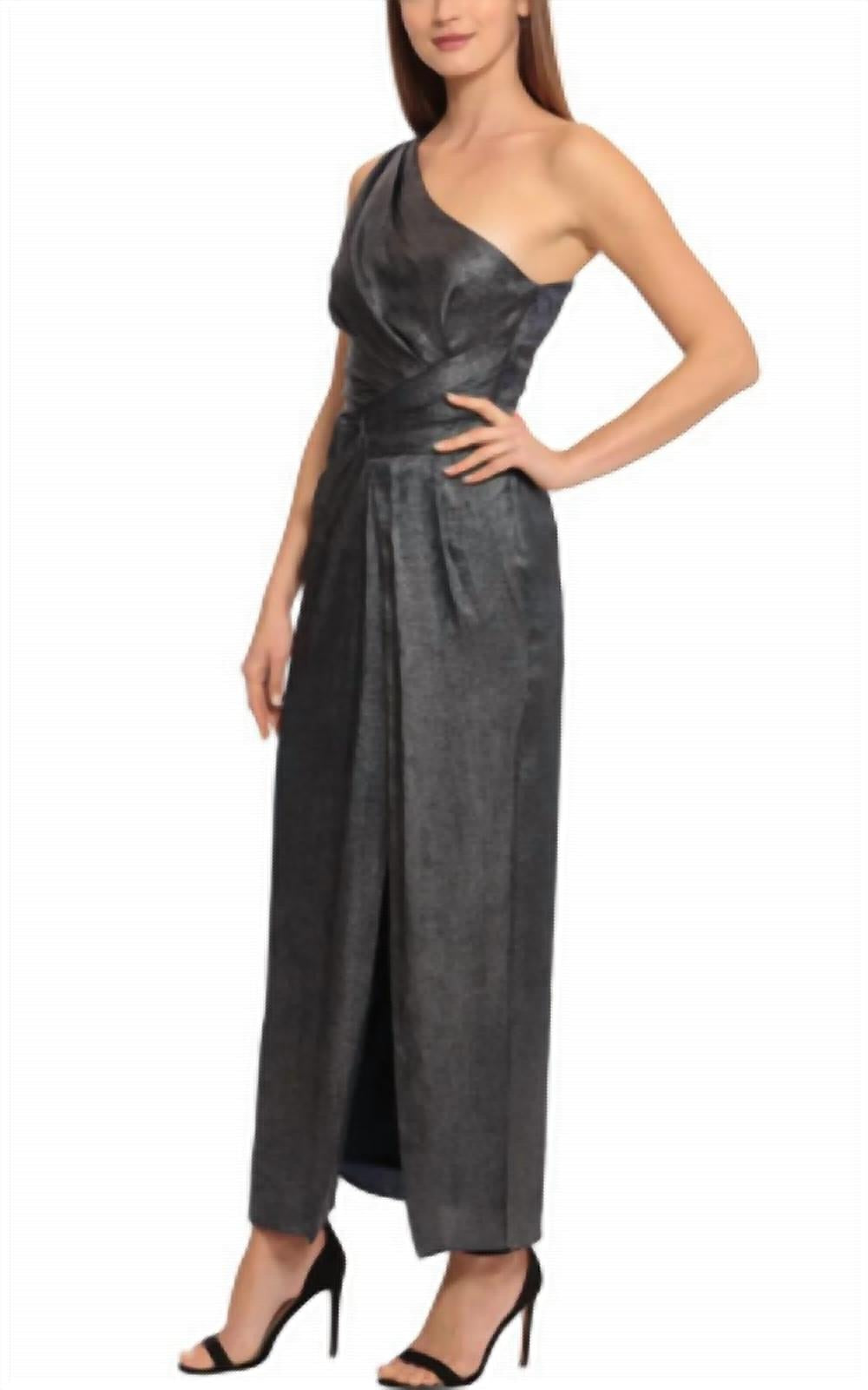 Maggy London - One Shoulder Shimmer Long Dress