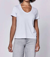 DEAR JOHN DENIM Madi V-neck Jersey Short Sleeve Tee in sky - women's t-shirt