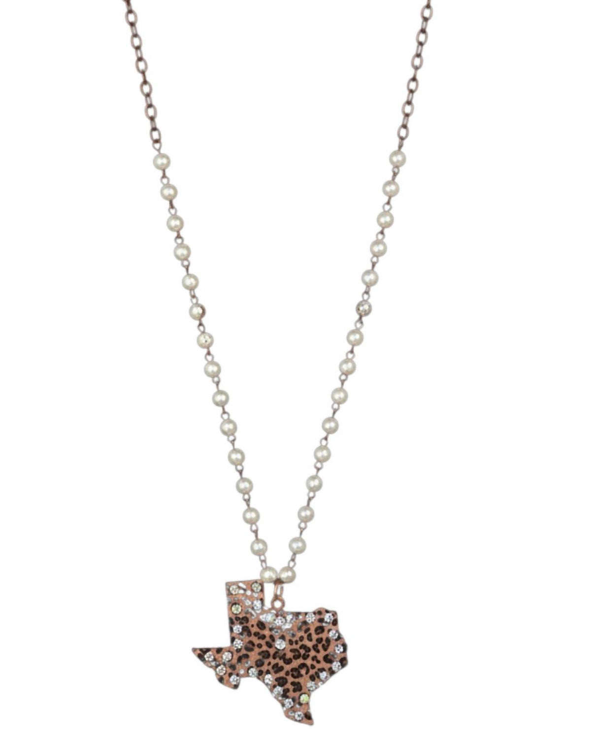 Grace + Emma - Women's Leopard And Pearl Beaded Necklace