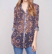 Charlie B - Printed Button-up Blouse