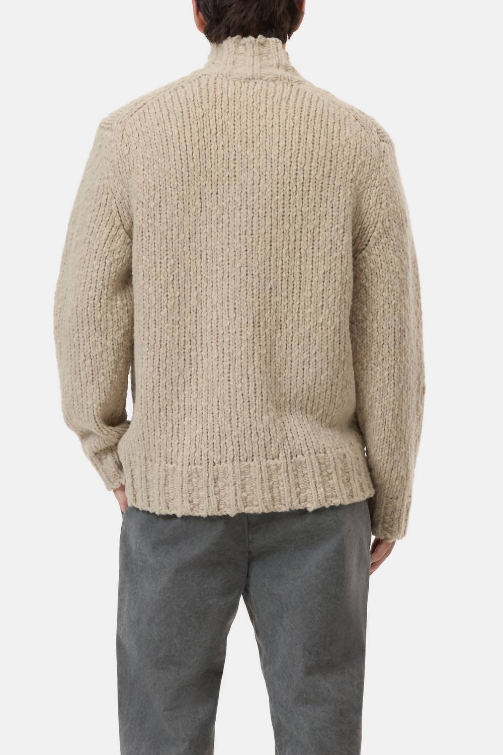 CLOSED Turtleneck Cardigan in silt grey - men's sweater - view 5