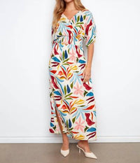 CHARLIE B Printed Dolman Sleeve Maxi Dress in solstice - women's dress - detail view
