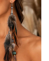 A Rare Bird - Women's Statement Feather Earrings
