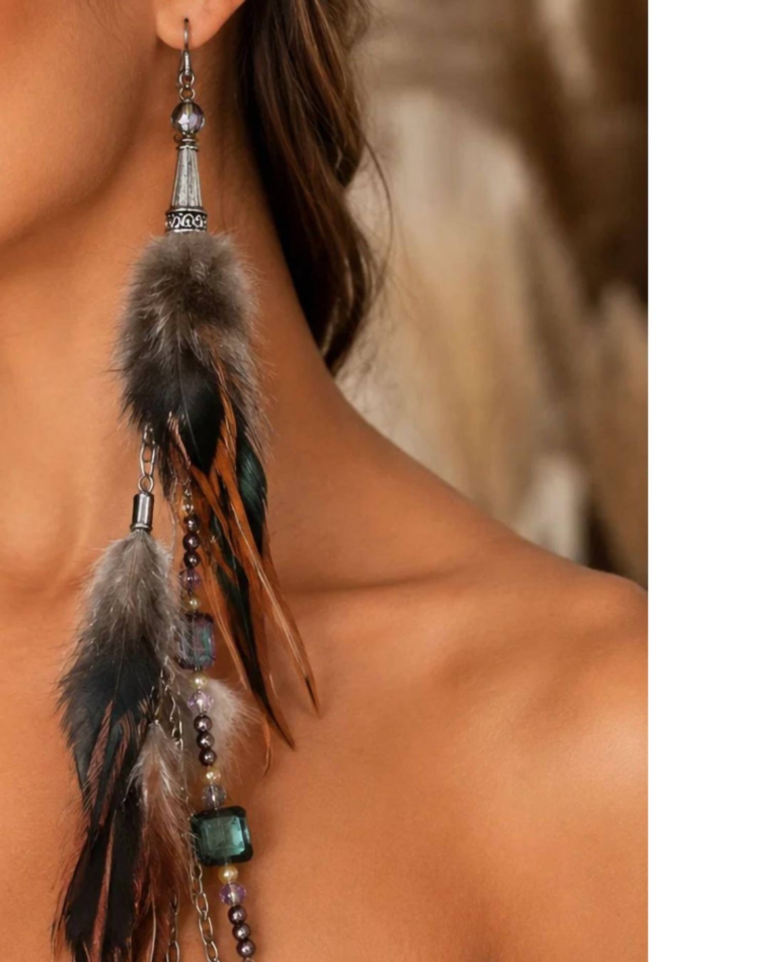 A Rare Bird - Women's Statement Feather Earrings