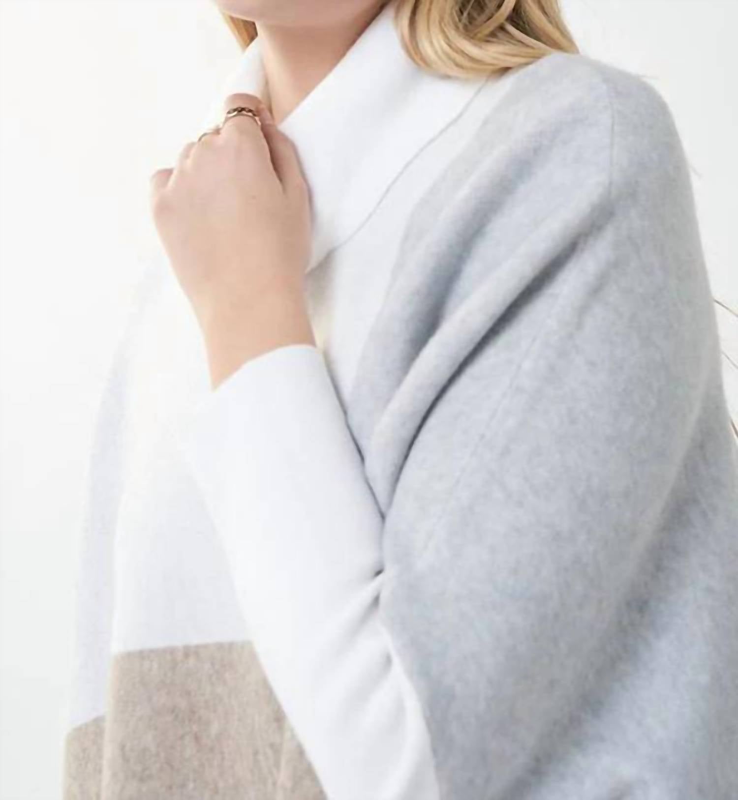 Joseph Ribkoff - Ceren Color Block Tunic Turtleneck Sweater Top