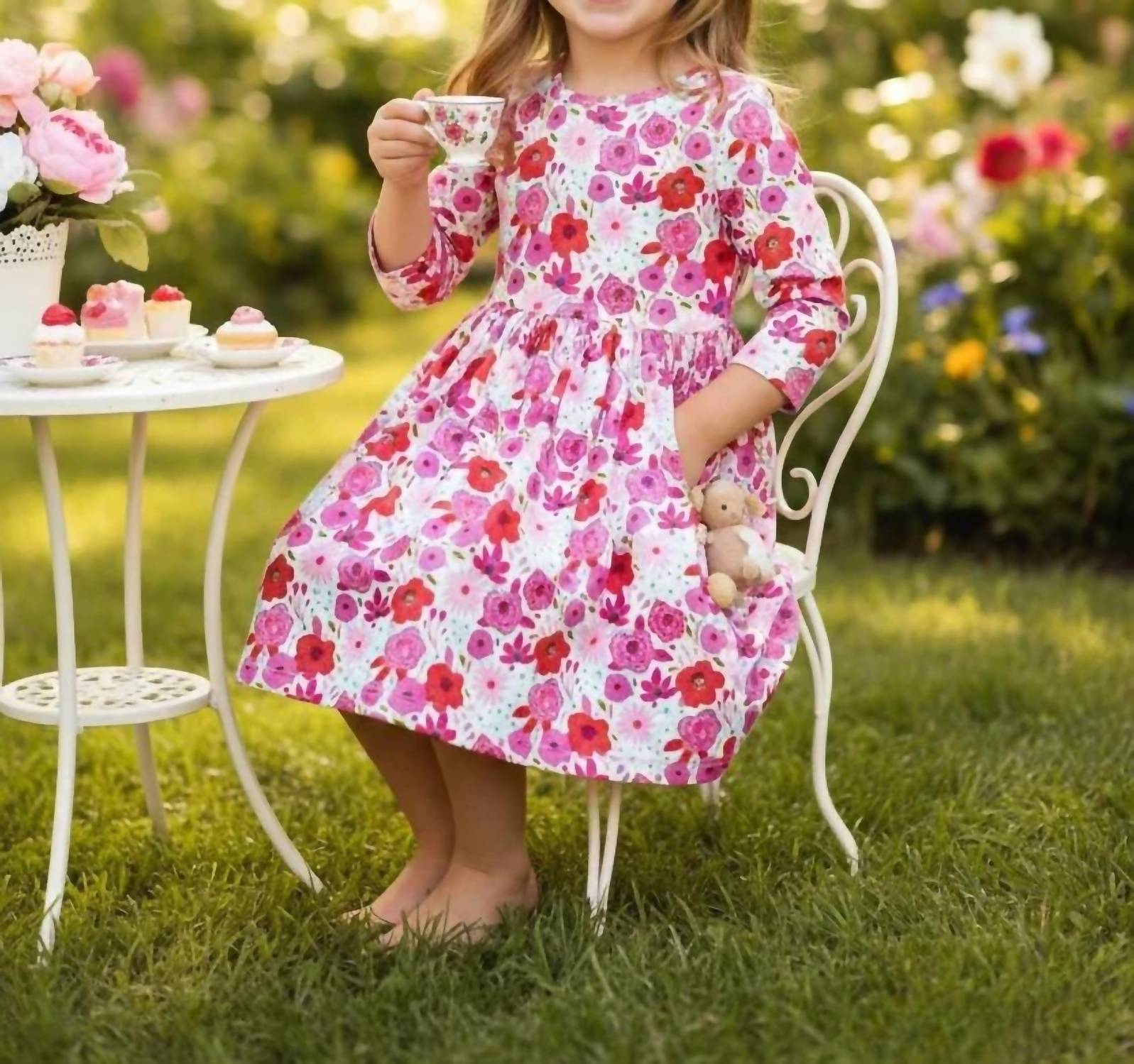 Mila & Rose - Quarter Sleeve Pocket Twirl Dress