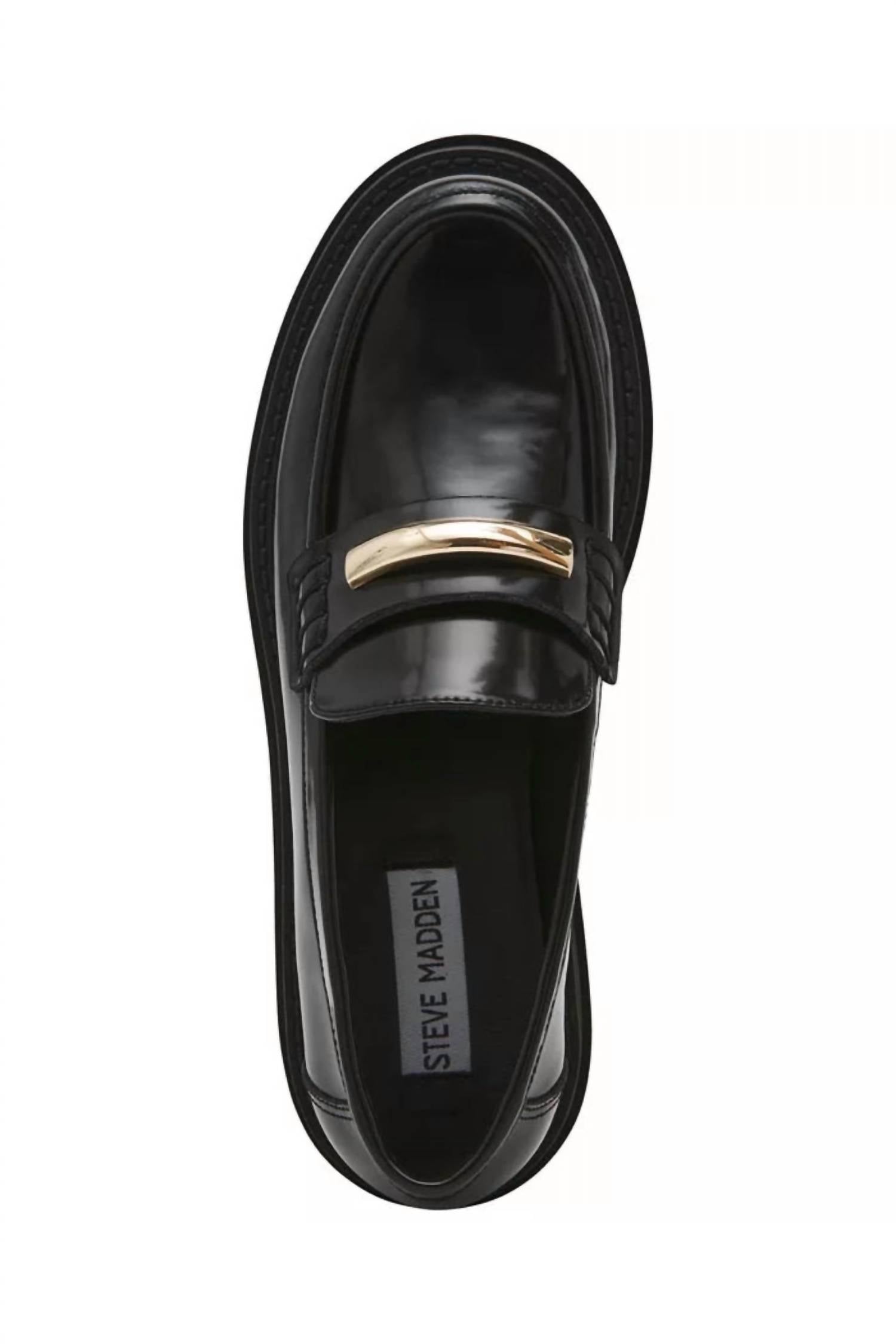 STEVE MADDEN Women's Rodrigo Leather Loafer in black - women's flats