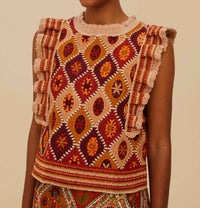 Farm Rio - Ruffles Crochet Vest