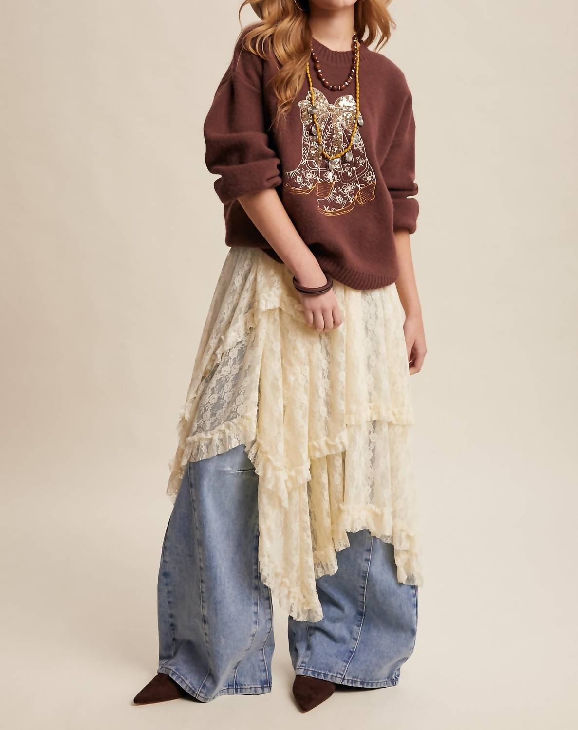 Listicle - Cowboy Boots Sweater