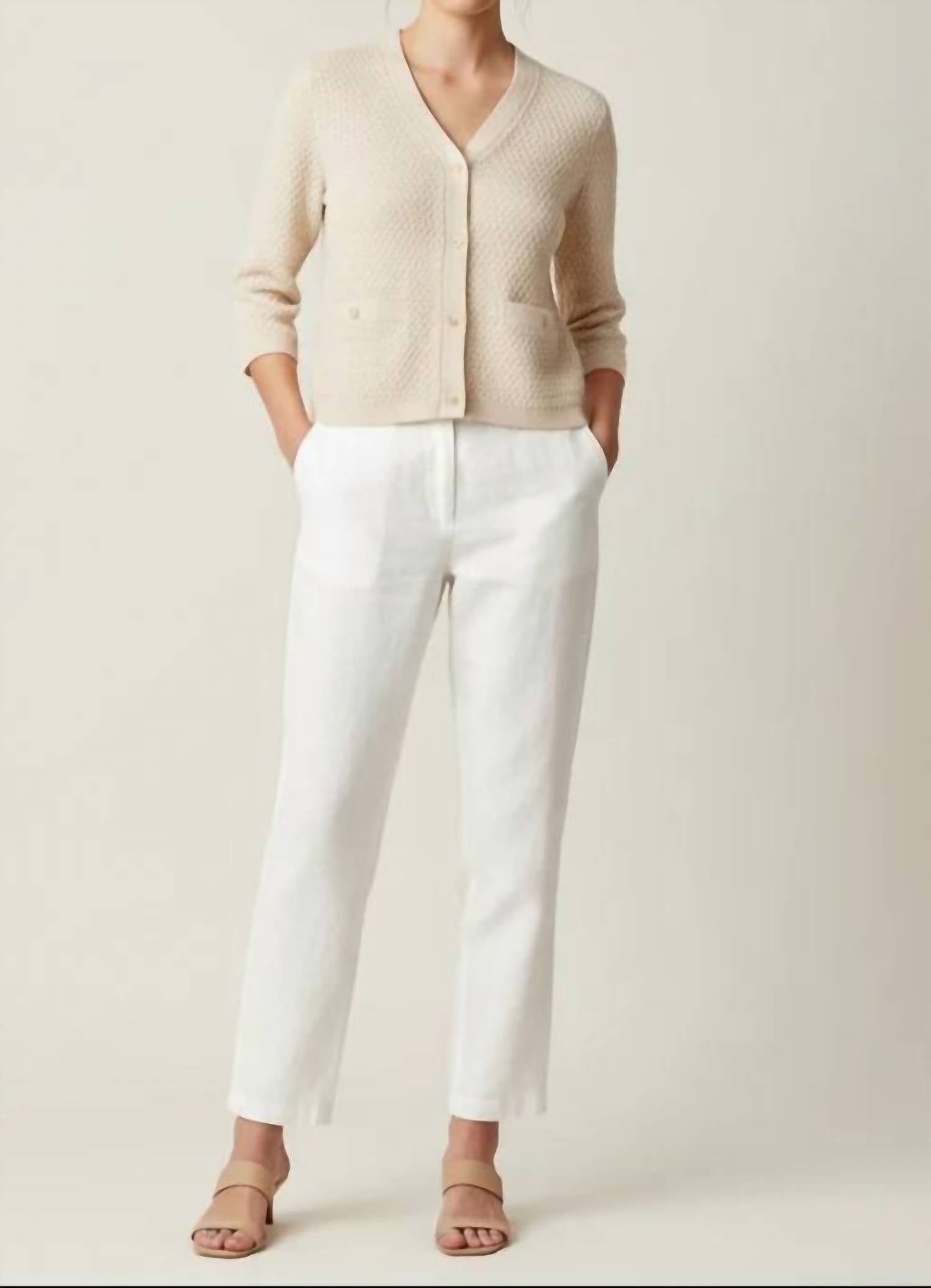 Naadam - Basketweave Short Sleeve Cardigan