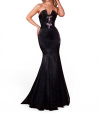 Portia&Scarlett - Strapless Crystal Bow Mermaid Prom Gown