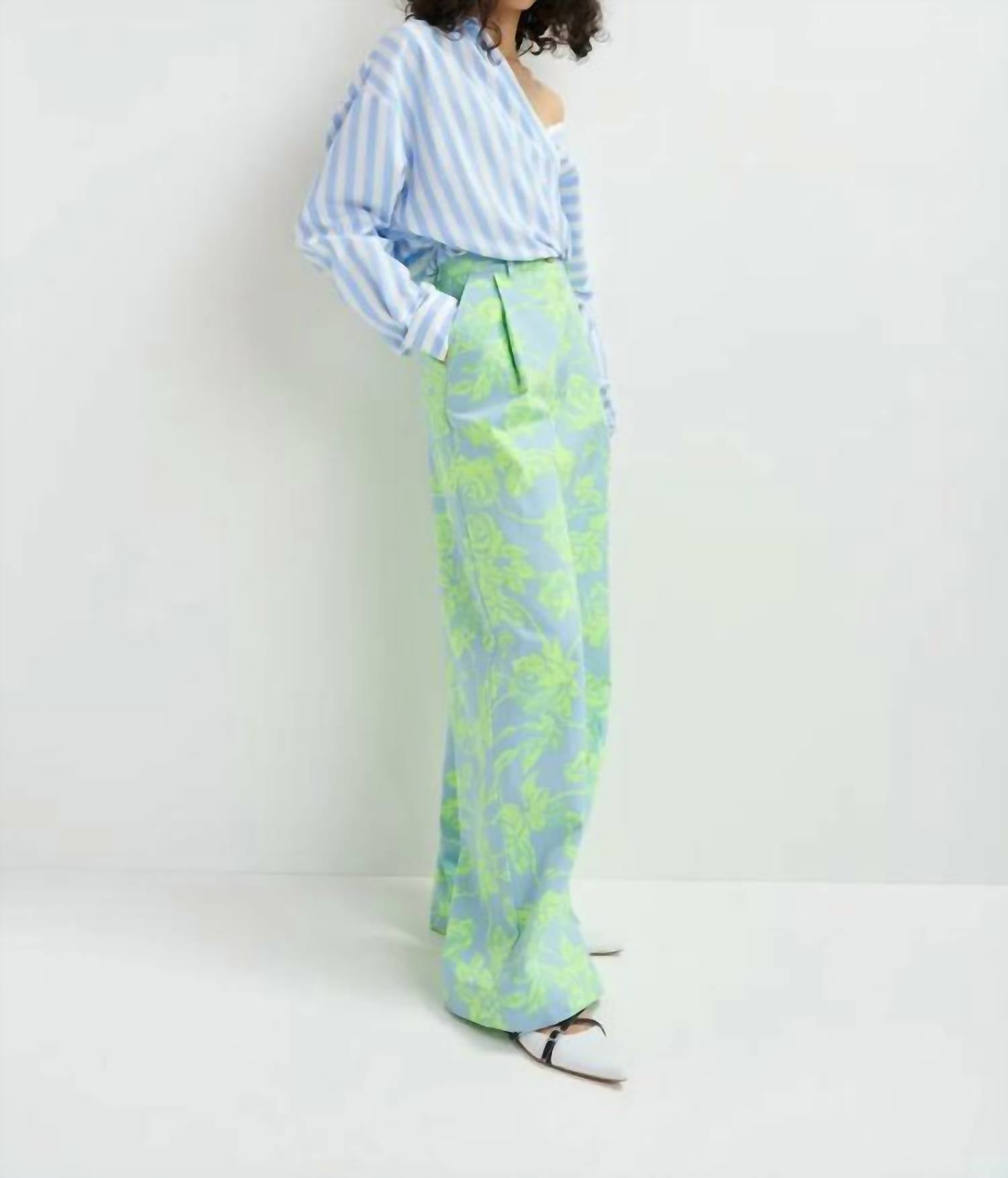 ESSENTIEL ANTWERP Hare Wrap Shirt in blue stripe - women's shirt - view 4