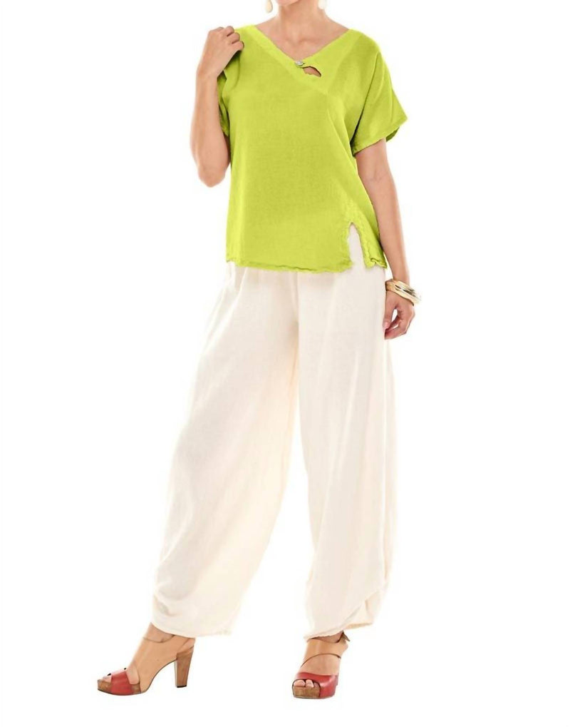 Oh My Gauze! Mike Cotton Top in lime - women's t-shirt