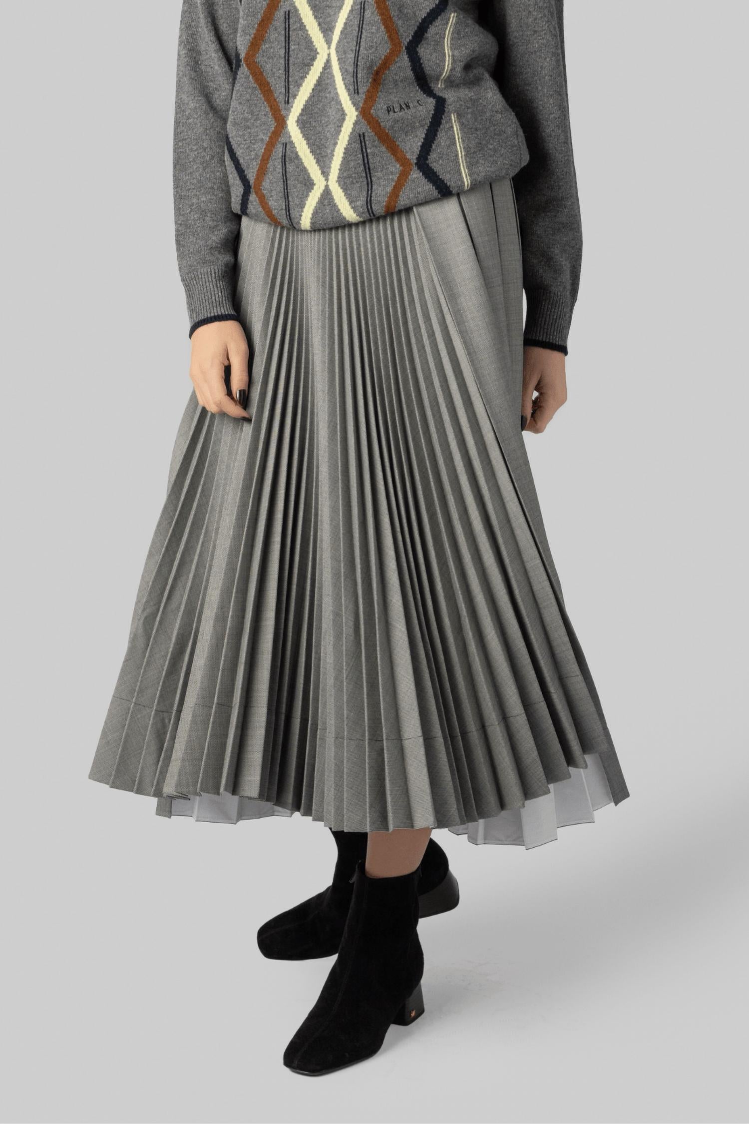 Plan C - Pleated Midi Skirt