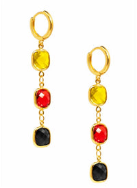 ZENZII Women's Crystal Chain Drop Earring in red mix - women's jewelry