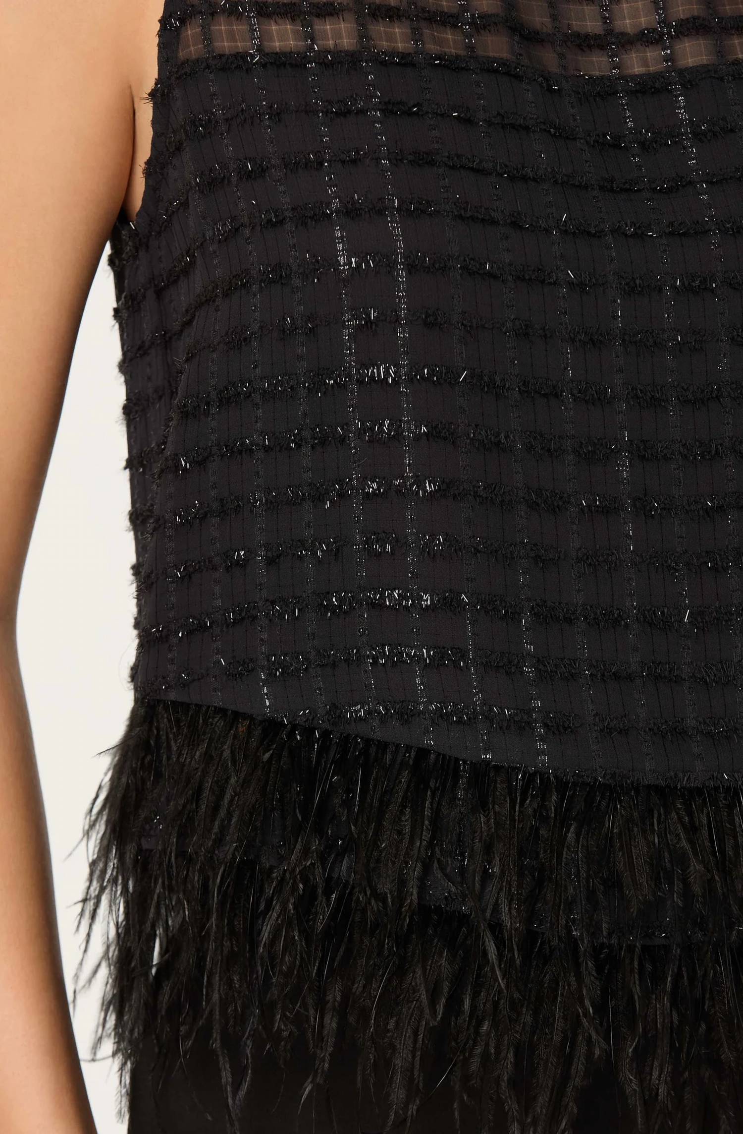 Astr - Etheos Feather Trim Top