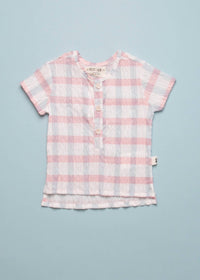 Petit Indi - Girl's Woven Henley Top