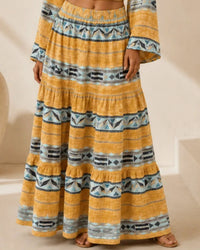 Mystery Resort - Mirena Wrap Top And Maxi Skirt Set