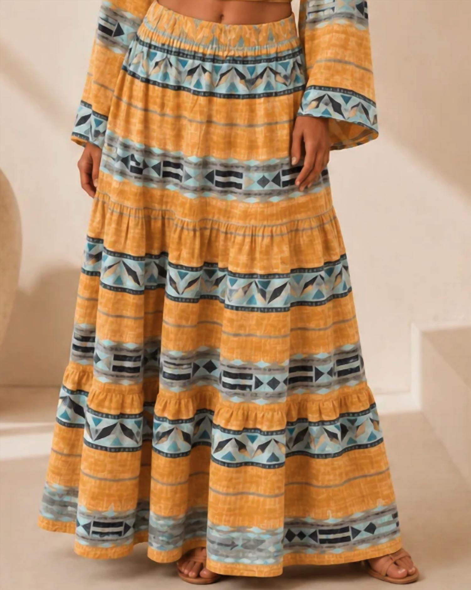 Mystery Resort - Mirena Wrap Top And Maxi Skirt Set