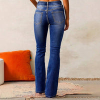 Salina Trading Inc - Women Fashion Retro Stretch Slim Fit Flared Jeans