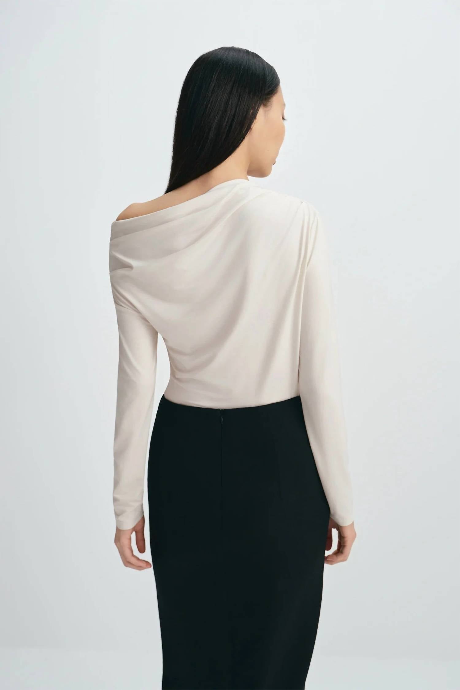 Rue Sophie Women's Florie Top in creme - women's long sleeve top - detail view