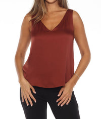 Joseph Ribkoff - V-neck Sleeveless Satin Tank