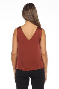 Joseph Ribkoff - V-neck Sleeveless Satin Tank