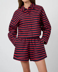 We Wore What - Long Sleeve Crop Button Down Shirt