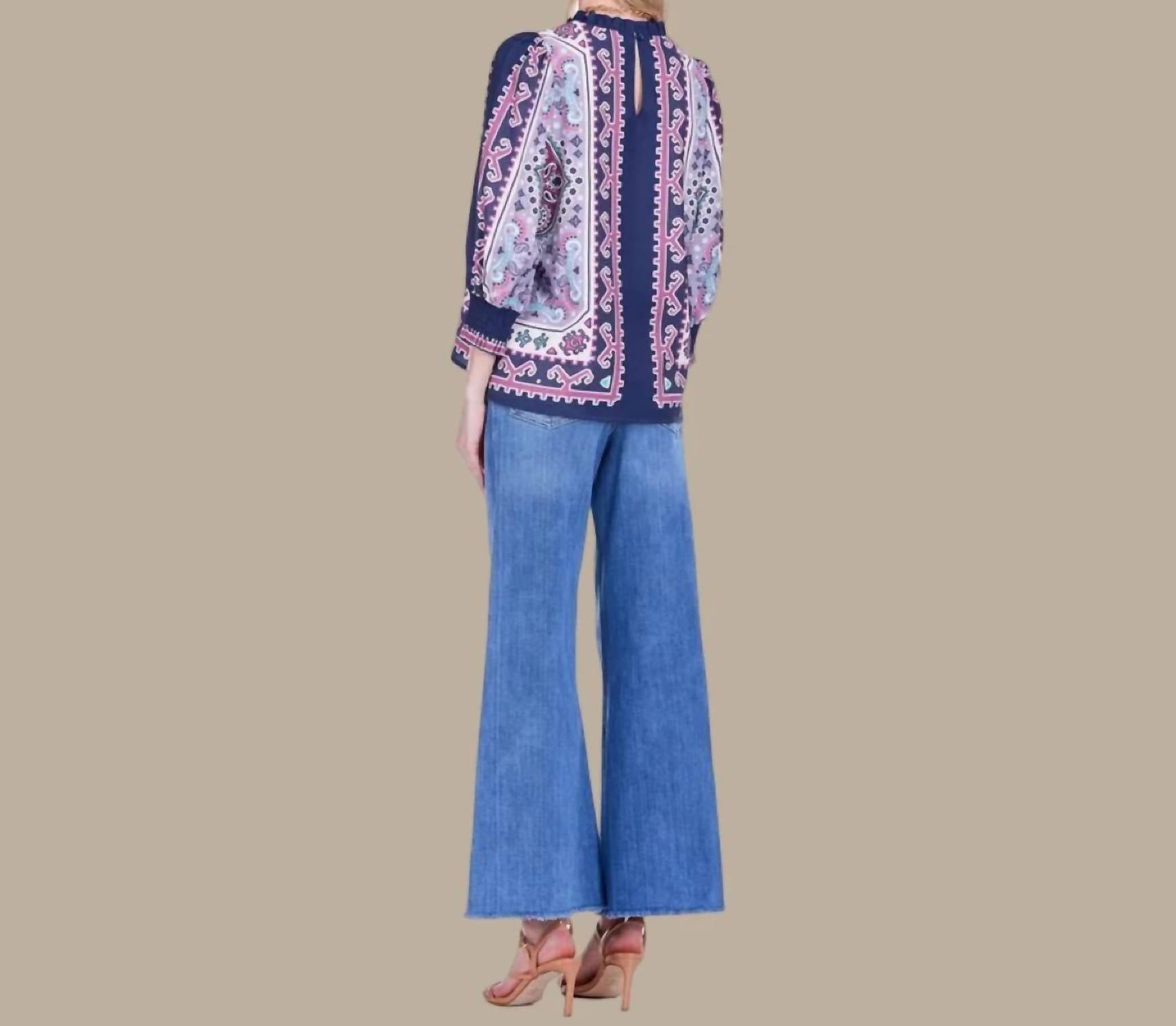 Joy Joy - Mosaic High-neck Blouse