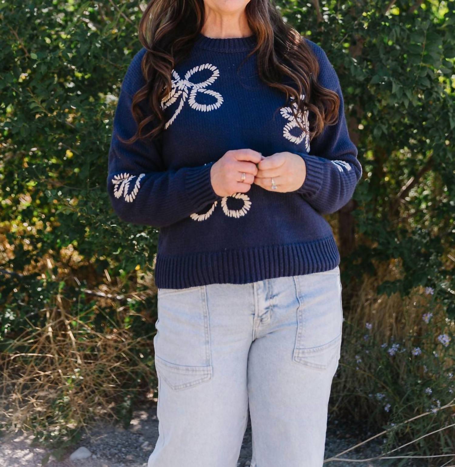 Tea N Rose - Kitty Embroidered Sweater
