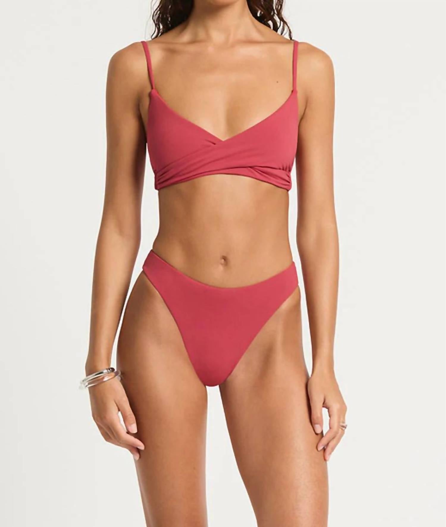 bond-eye Crista Reversible Brief in sienna scarlet bare - women's swimwear - detail view