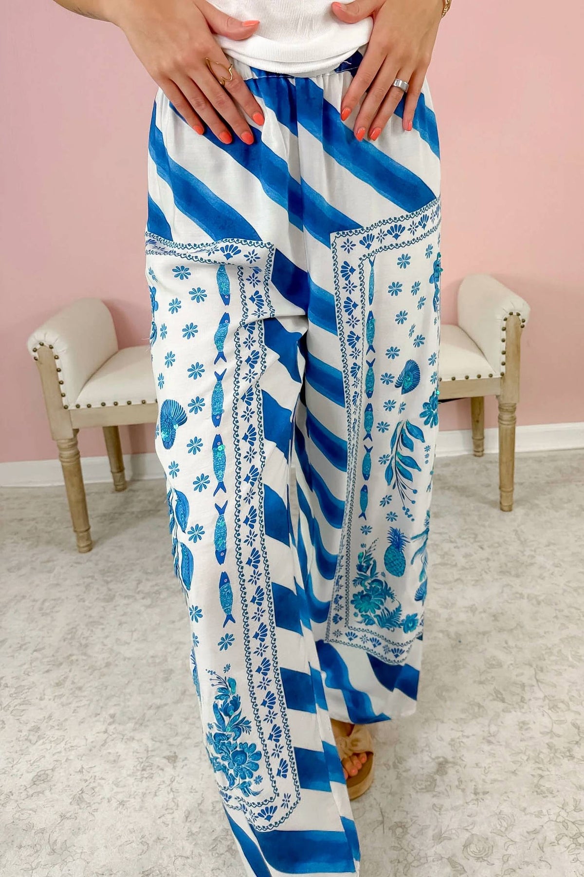 America & Beyond - Women's Marina Striped Pants