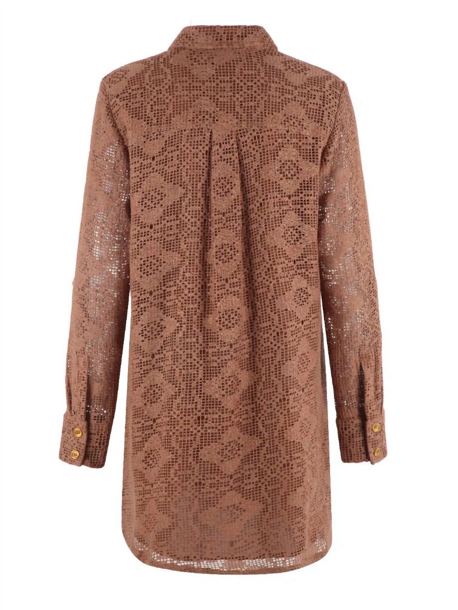 THE SHIRT Women's The Raya Dress in mocha mousse - women's dress - view 6