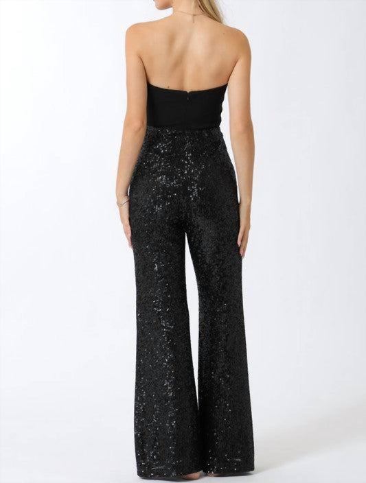 Aakaa - Isabelle Sequin Pants Detail Jumpsuit