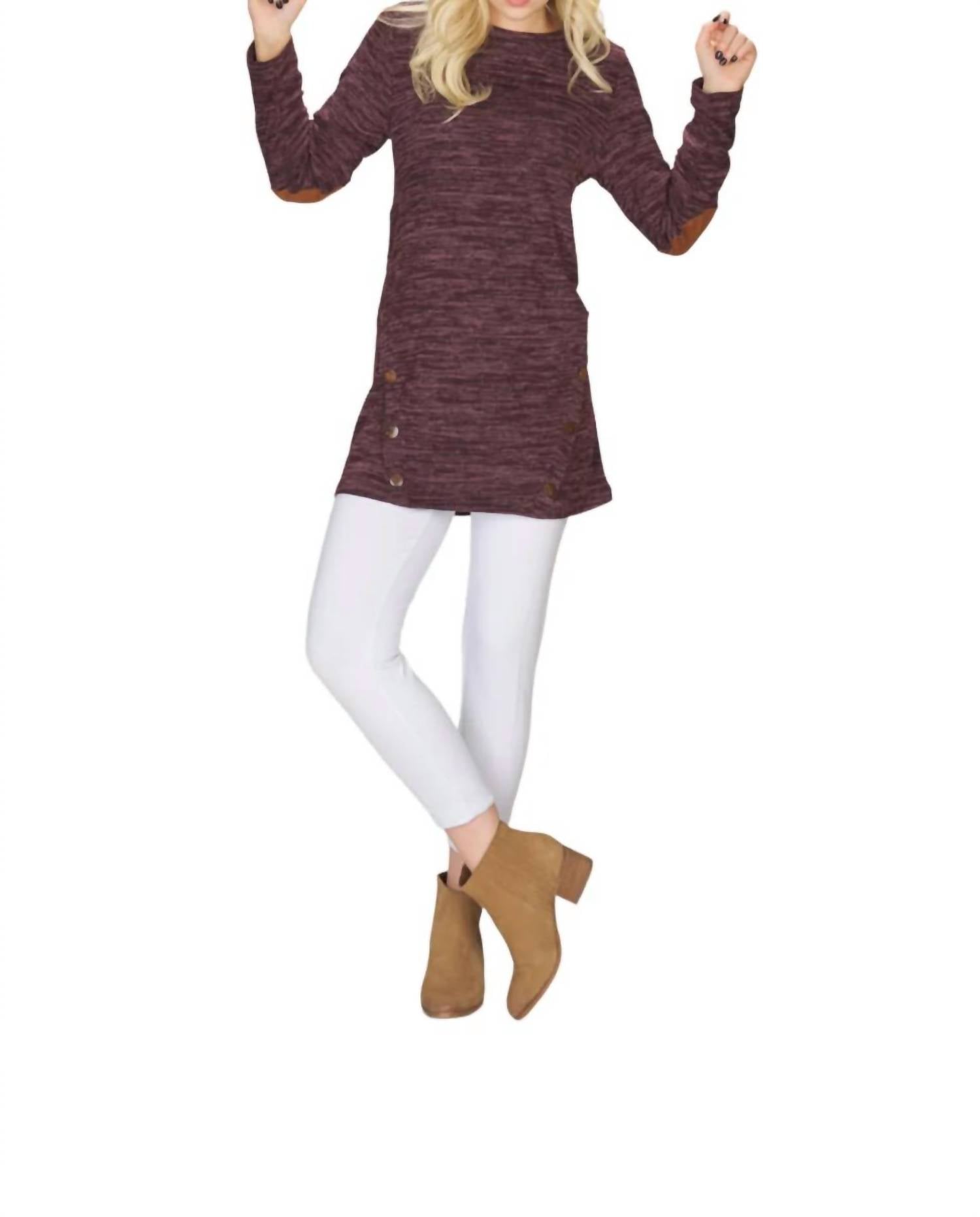 Papillon - Heathered Tunic With Button Detail