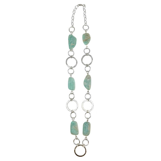 Anju - Women's Amazonite Necklace and Earring Ensemble Set