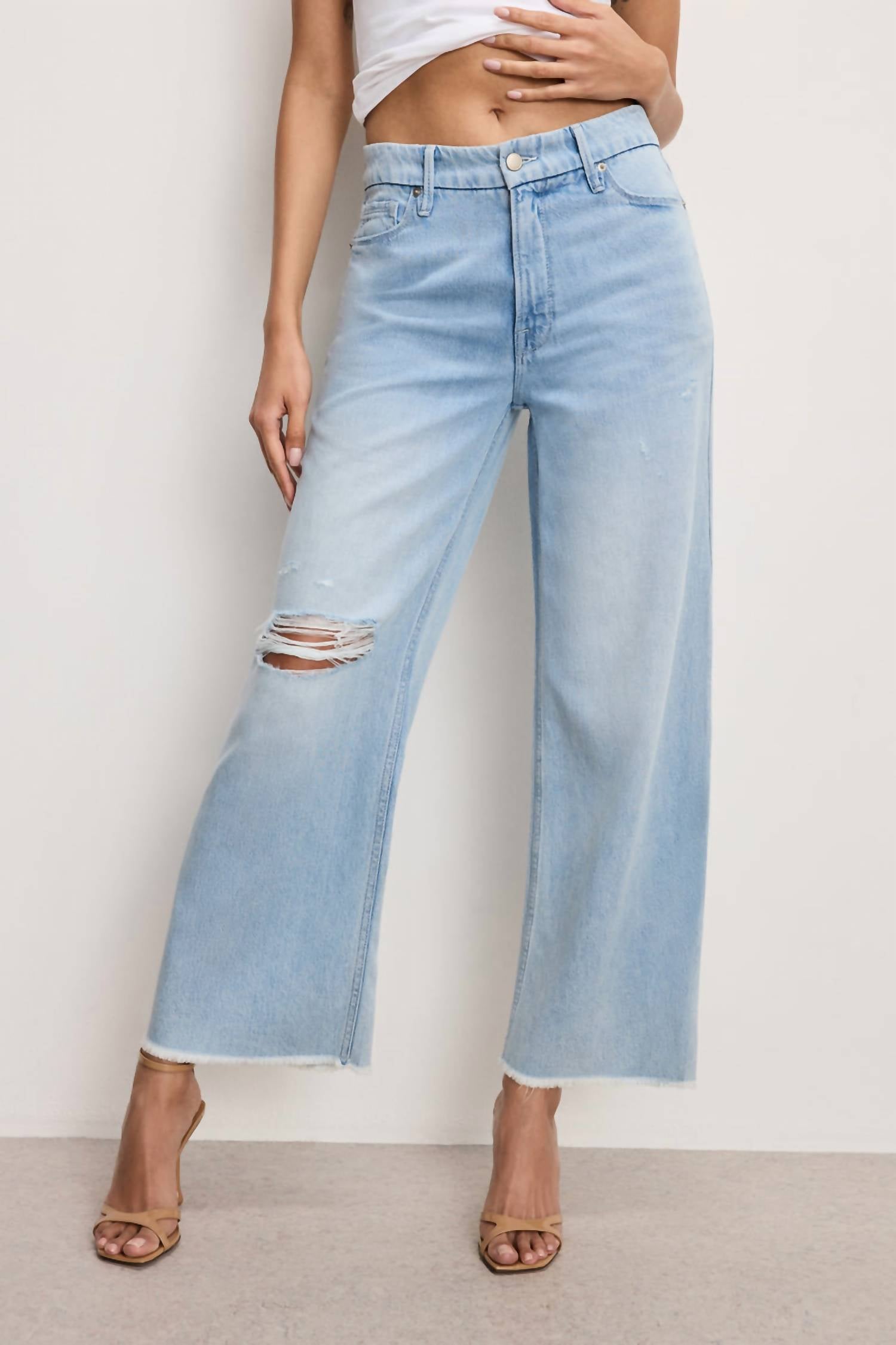 Good American - Weightless Good Skate Wide Cropped Jeans