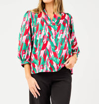 Mary Square Tamyrn Chic Top in pink with a twist - women's blouse
