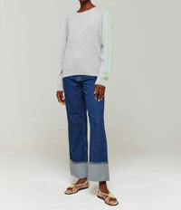 Brodie Cashmere - Mesh Sleeve Cashmere Crew Neck