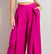 Ee:Some - Pleated Wide Leg Pants