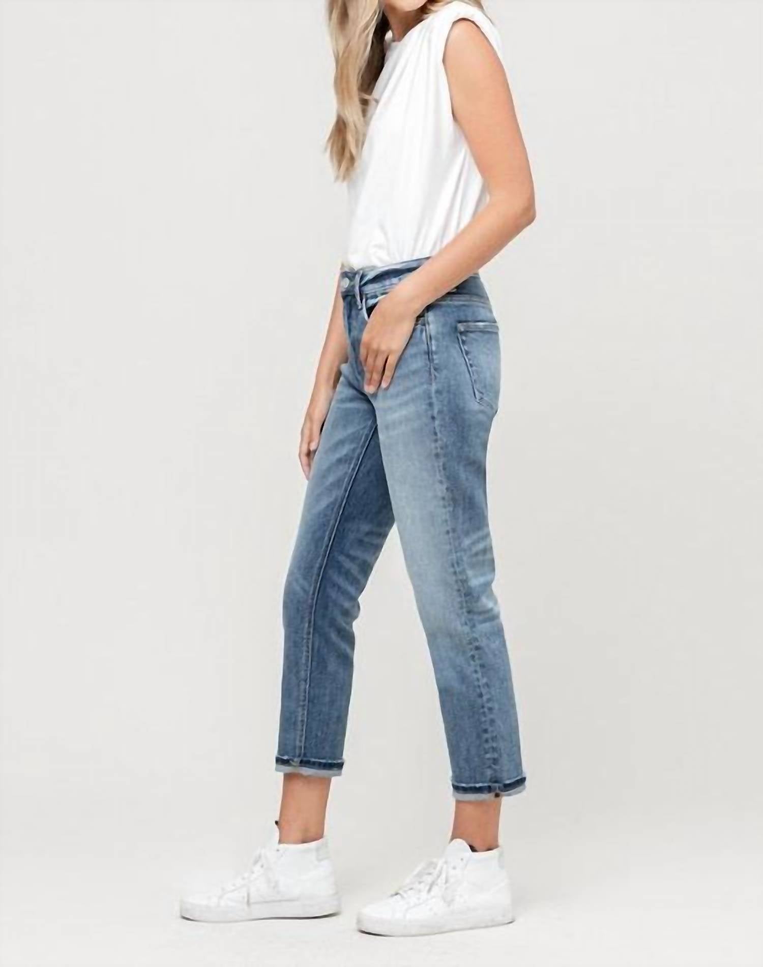 Vervet By Flying Monkey - Sol Stretch Non-Distressed Boyfriend Jeans