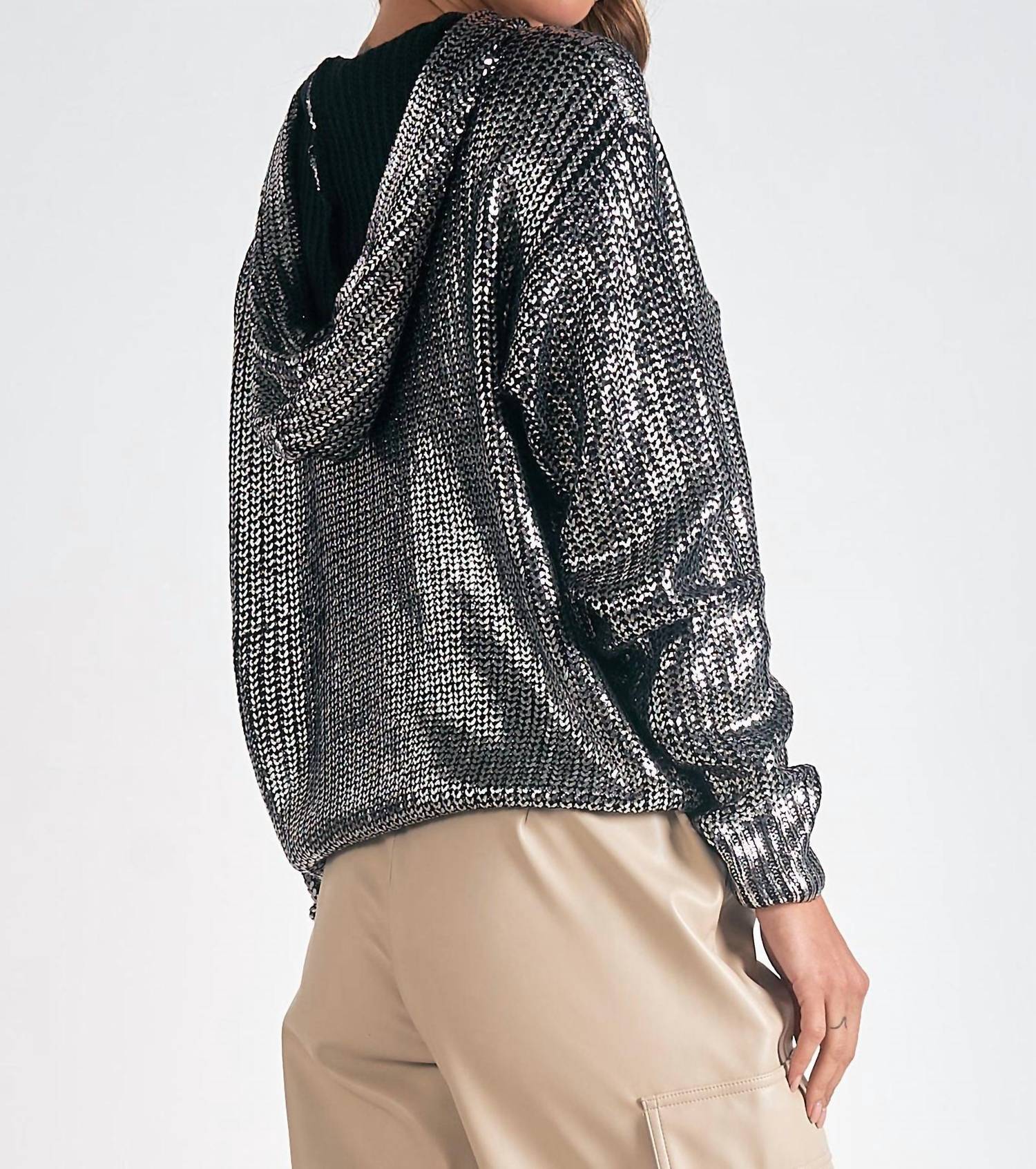 Elan - Metallic Sweater Hoodie