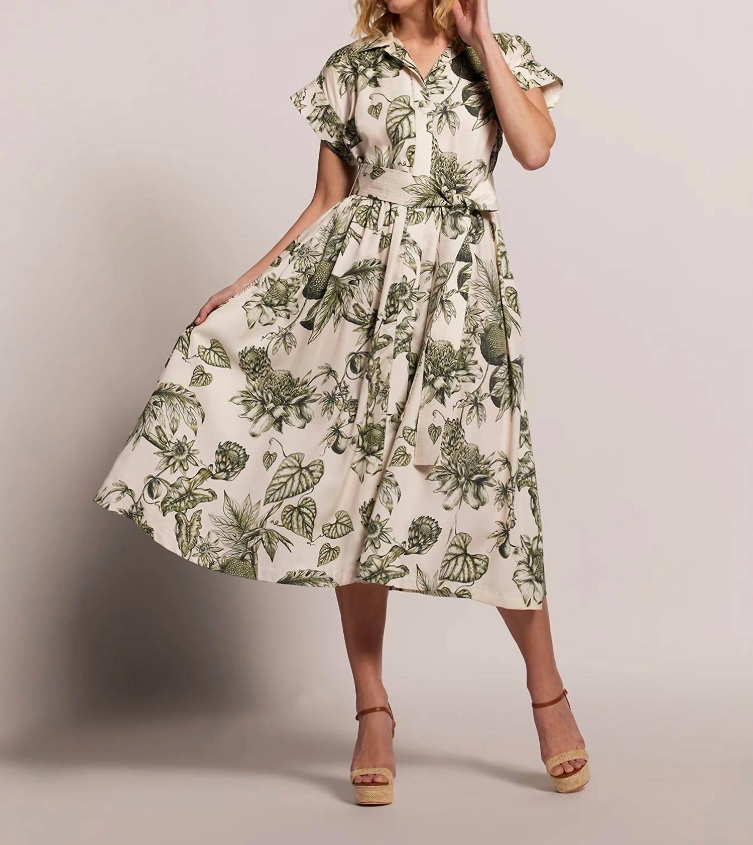 TORI RICHARD Flora In Ink Marni Dress in ink marni dress in shell - women's dress