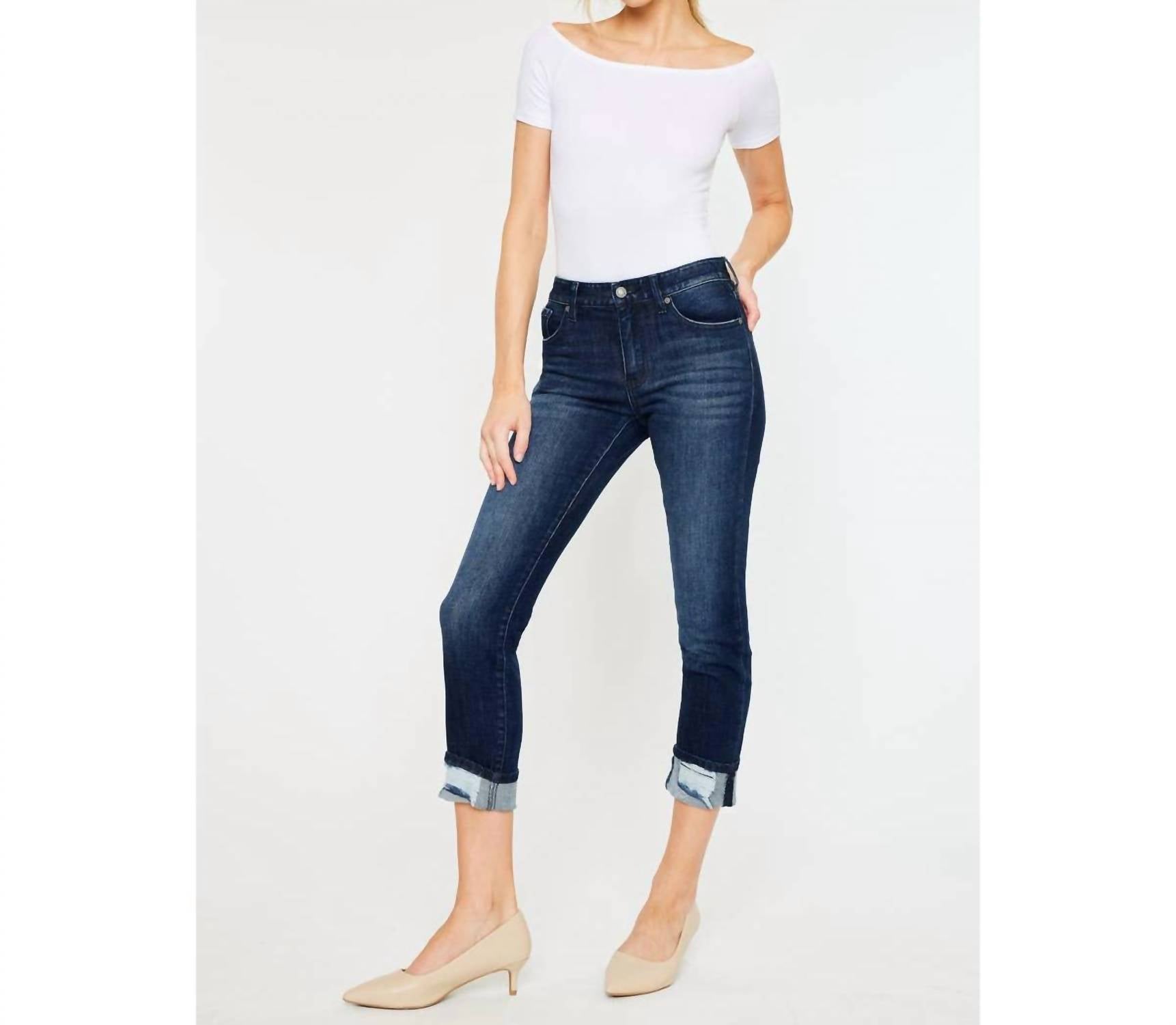 Kancan - Skinny Leg Cuffed Jeans