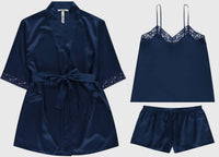 Flora Nikrooz Women's Sabrina Travel Set in blue - women's sleepwear - detail view