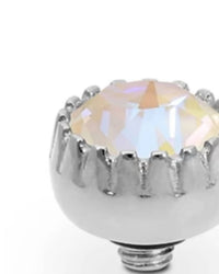 Qudo Women's London 8mm Jewelry Topper in ivory creme delight silver - women's jewelry - detail view